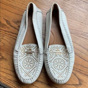 BARELY WORN Coach Studded White Driver/Moccasin